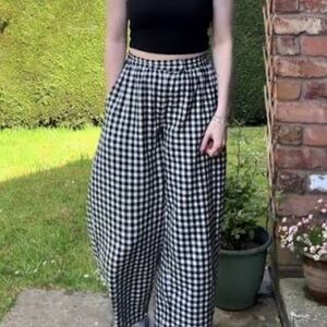 NWT Lucy & Yak Beau - Barrel Leg Cotton Trousers size US 2/UK 6 Gingham print